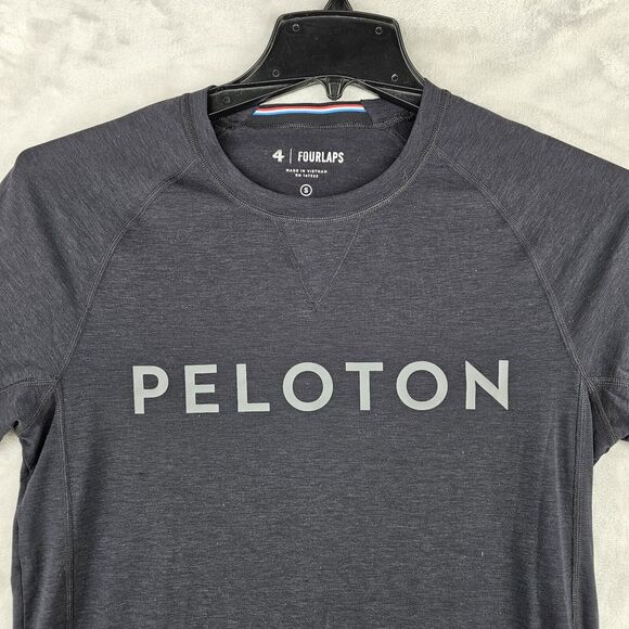 Four Laps Peloton Mens Small Black Polyester Wicking Shirt Black - Picture 3 of 6